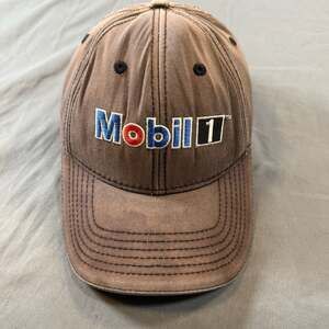 Mobil 1 Racing Embroidered Distressed Strapback Hat Cap Distressed